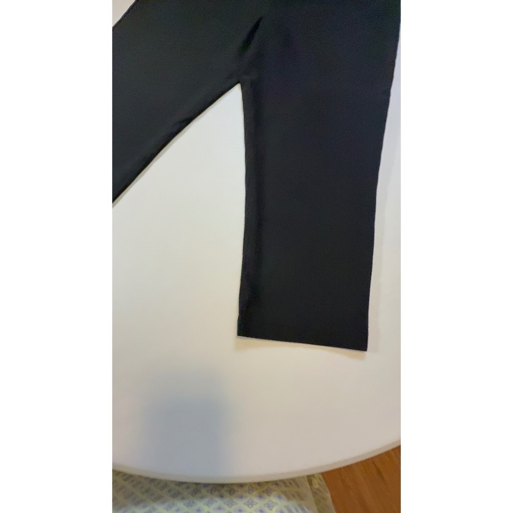 Maurices Womens Black Textured Pull On Dress Pants Straight Leg Cropped Ankle - Picture 7 of 13
